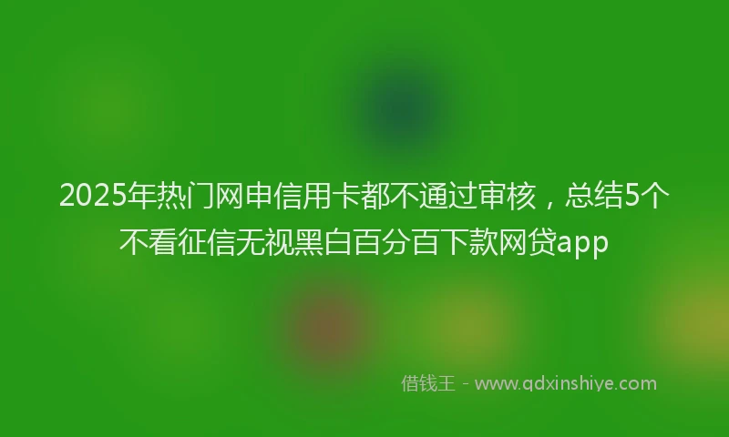 2025年热门网申信用卡都不通过审核，总结5个不看征信无视黑白百分百下款网贷app