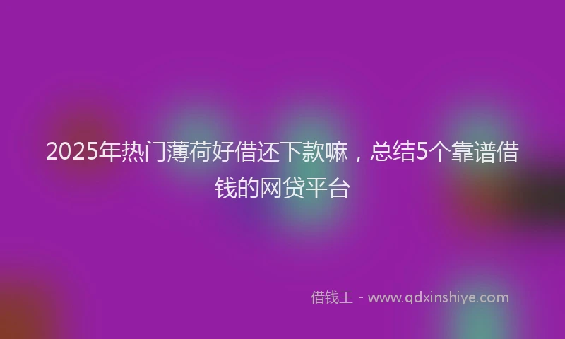 2025年热门薄荷好借还下款嘛，总结5个靠谱借钱的网贷平台