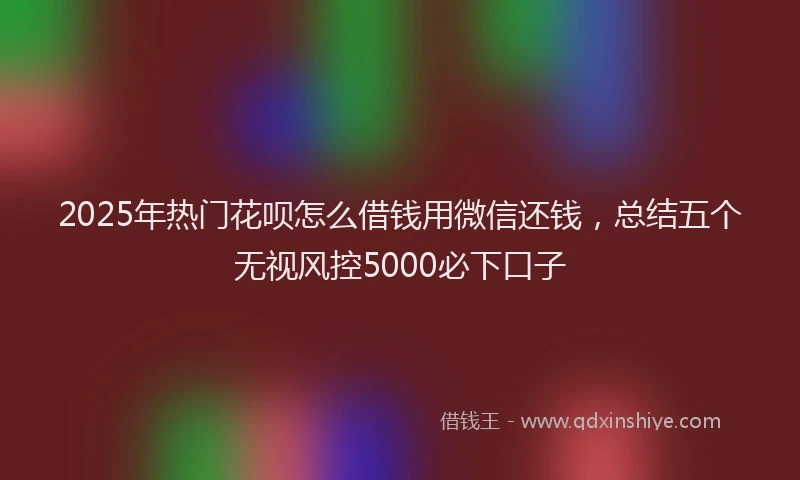 2025年热门花呗怎么借钱用微信还钱，总结五个无视风控5000必下口子
