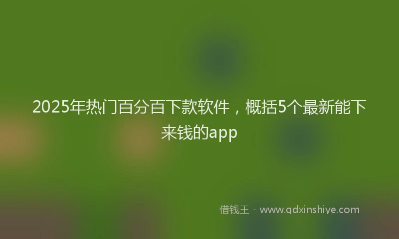 2025年热门百分百下款软件，概括5个最新能下来钱的app