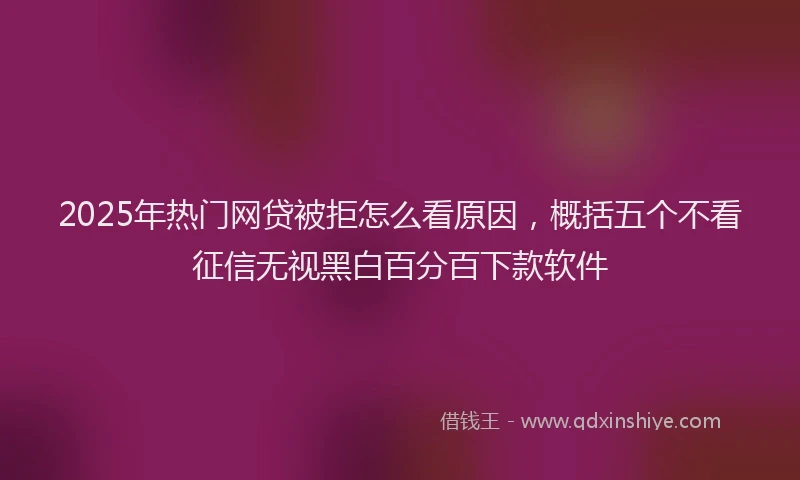 2025年热门网贷被拒怎么看原因，概括五个不看征信无视黑白百分百下款软件
