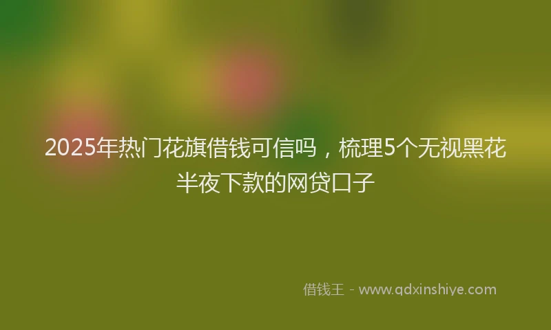 2025年热门花旗借钱可信吗，梳理5个无视黑花半夜下款的网贷口子