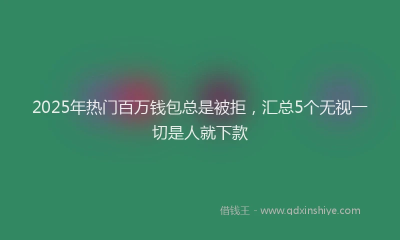 2025年热门百万钱包总是被拒，汇总5个无视一切是人就下款