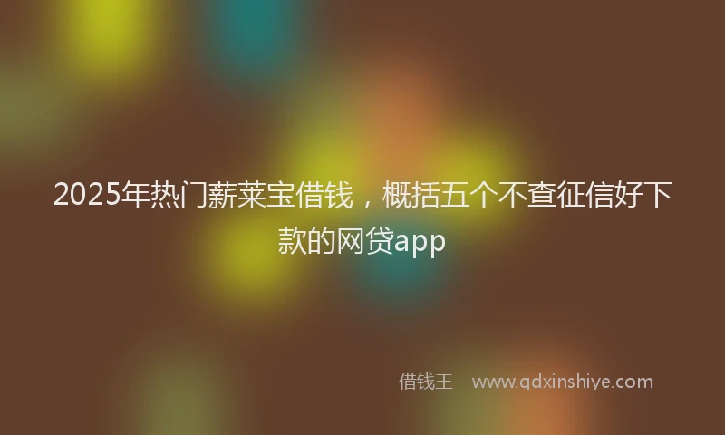 2025年热门薪莱宝借钱，概括五个不查征信好下款的网贷app