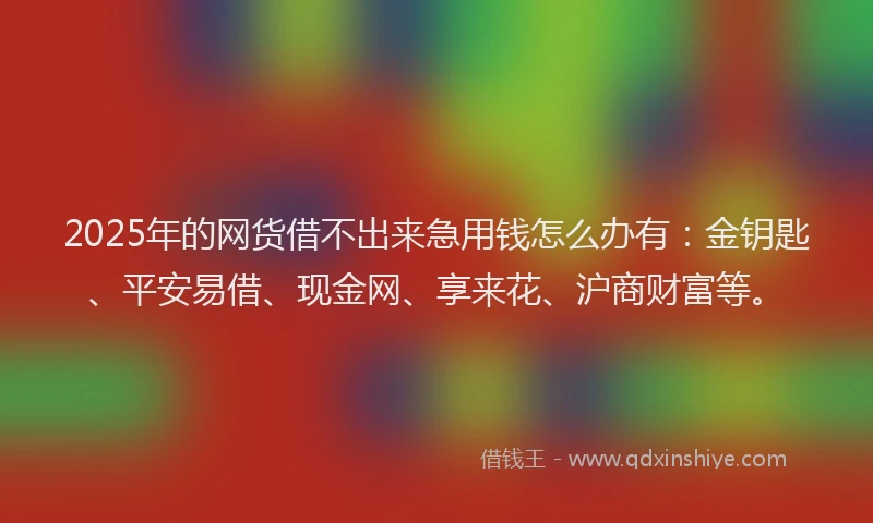 2025年的网货借不出来急用钱怎么办有：金钥匙、平安易借、现金网、享来花、沪商财富等。