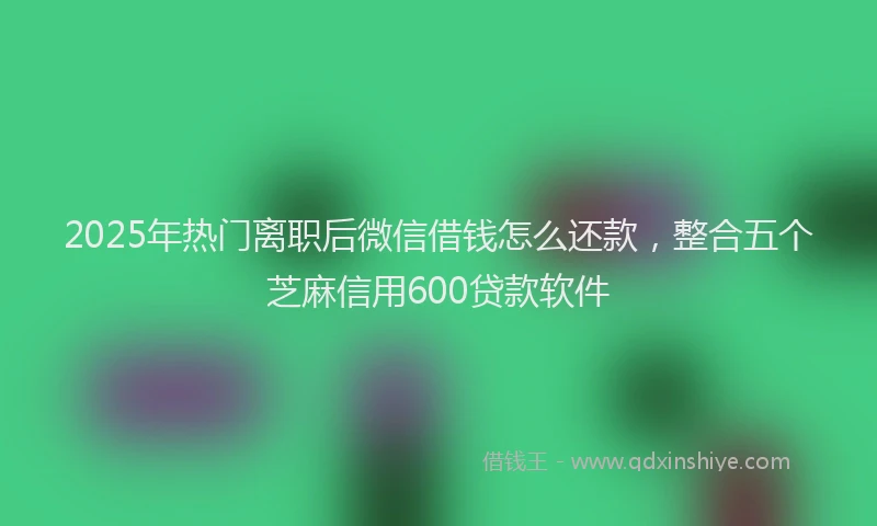 2025年热门离职后微信借钱怎么还款，整合五个芝麻信用600贷款软件