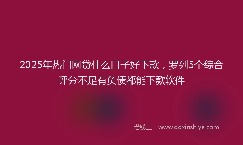 2025年热门网贷什么口子好下款，罗列5个综合评分不足有负债都能下款软件