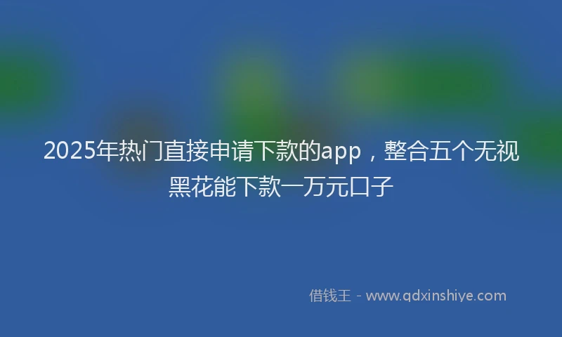 2025年热门直接申请下款的app，整合五个无视黑花能下款一万元口子