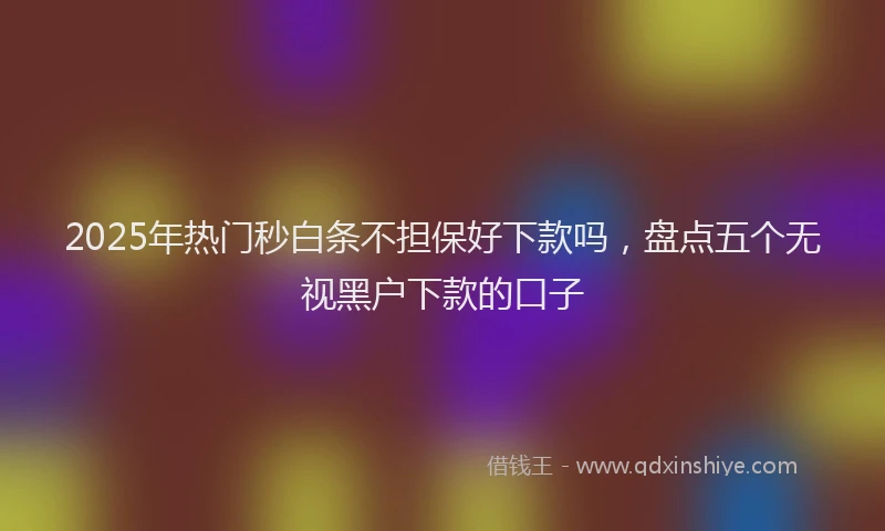 2025年热门秒白条不担保好下款吗，盘点五个无视黑户下款的口子