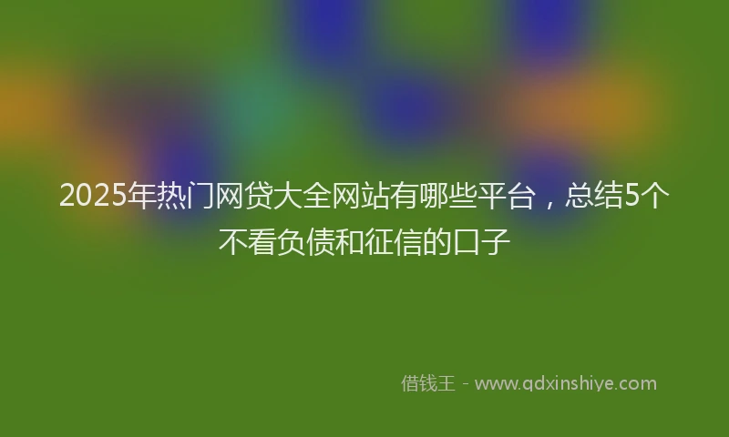 2025年热门网贷大全网站有哪些平台，总结5个不看负债和征信的口子