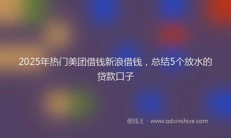 2025年热门美团借钱新浪借钱，总结5个放水的贷款口子
