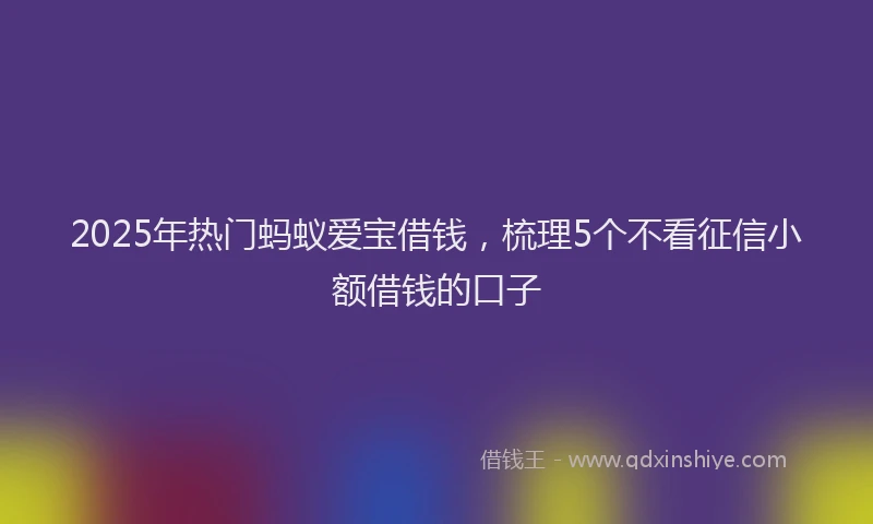 2025年热门蚂蚁爱宝借钱，梳理5个不看征信小额借钱的口子