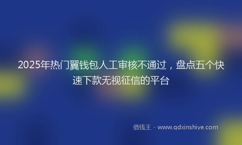 2025年热门翼钱包人工审核不通过，盘点五个快速下款无视征信的平台