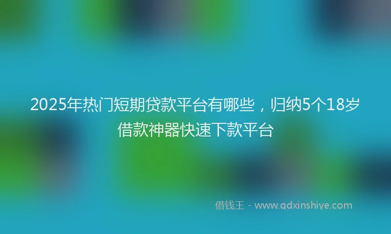 2025年热门短期贷款平台有哪些，归纳5个18岁借款神器快速下款平台