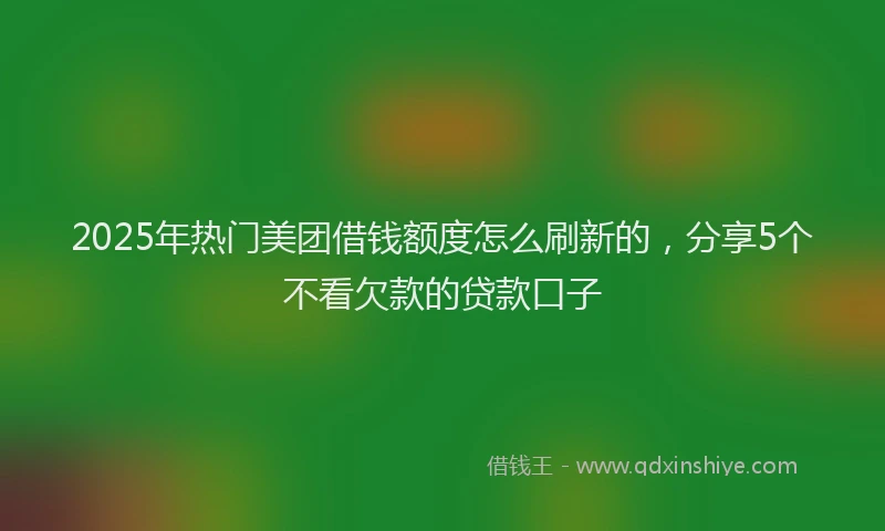 2025年热门美团借钱额度怎么刷新的，分享5个不看欠款的贷款口子