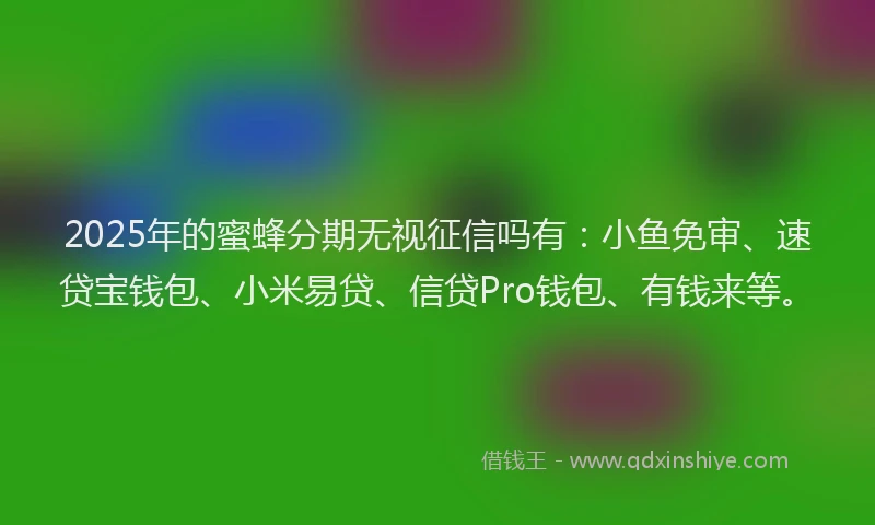 2025年的蜜蜂分期无视征信吗有：小鱼免审、速贷宝钱包、小米易贷、信贷Pro钱包、有钱来等。