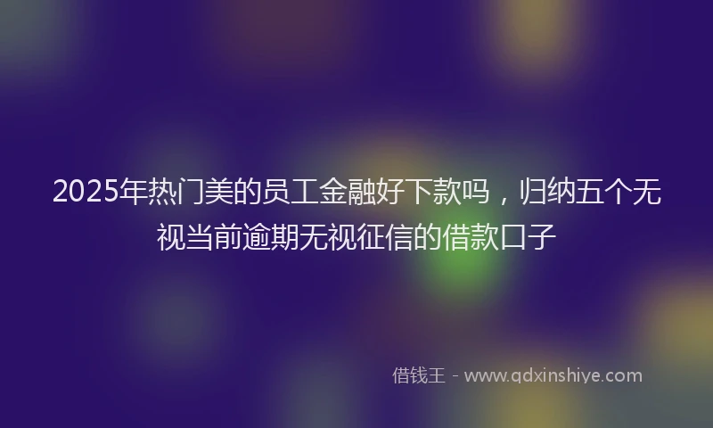 2025年热门美的员工金融好下款吗，归纳五个无视当前逾期无视征信的借款口子