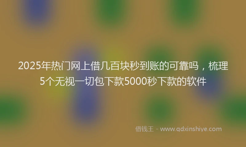 2025年热门网上借几百块秒到账的可靠吗，梳理5个无视一切包下款5000秒下款的软件