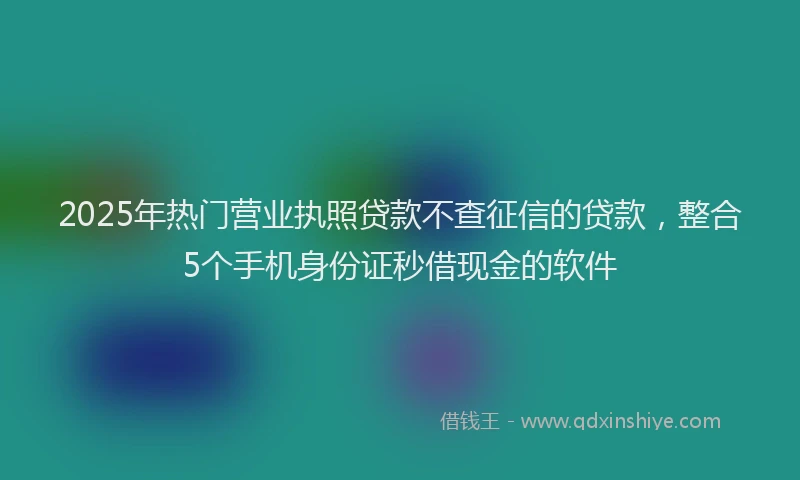 2025年热门营业执照贷款不查征信的贷款，整合5个手机身份证秒借现金的软件