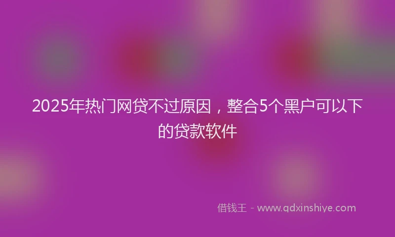 2025年热门网贷不过原因，整合5个黑户可以下的贷款软件