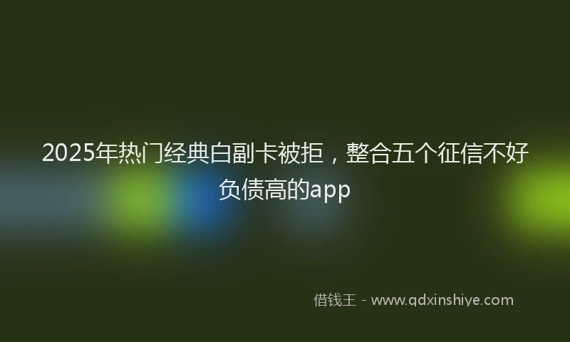 2025年热门经典白副卡被拒，整合五个征信不好负债高的app