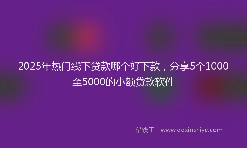2025年热门线下贷款哪个好下款，分享5个1000至5000的小额贷款软件