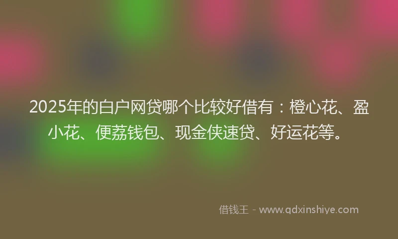 2025年的白户网贷哪个比较好借有：橙心花、盈小花、便荔钱包、现金侠速贷、好运花等。