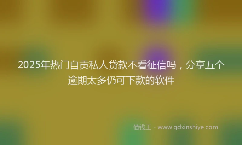 2025年热门自贡私人贷款不看征信吗，分享五个逾期太多仍可下款的软件