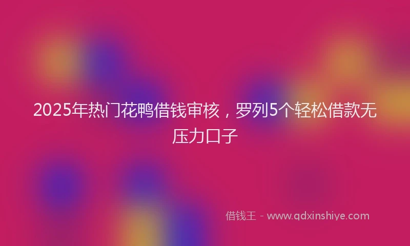 2025年热门花鸭借钱审核，罗列5个轻松借款无压力口子