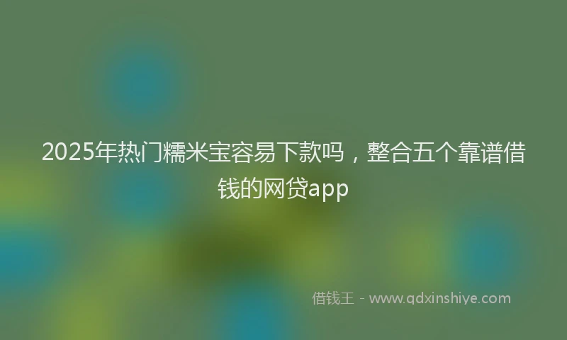 2025年热门糯米宝容易下款吗，整合五个靠谱借钱的网贷app
