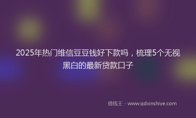2025年热门维信豆豆钱好下款吗，梳理5个无视黑白的最新贷款口子