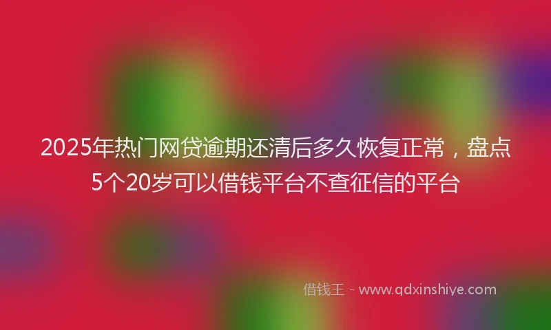 2025年热门网贷逾期还清后多久恢复正常，盘点5个20岁可以借钱平台不查征信的平台