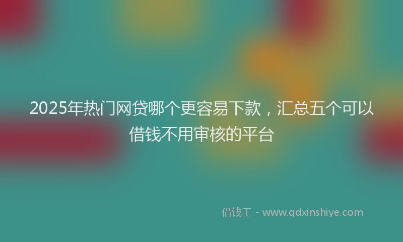 2025年热门网贷哪个更容易下款，汇总五个可以借钱不用审核的平台