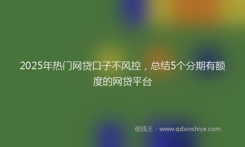 2025年热门网贷口子不风控，总结5个分期有额度的网贷平台