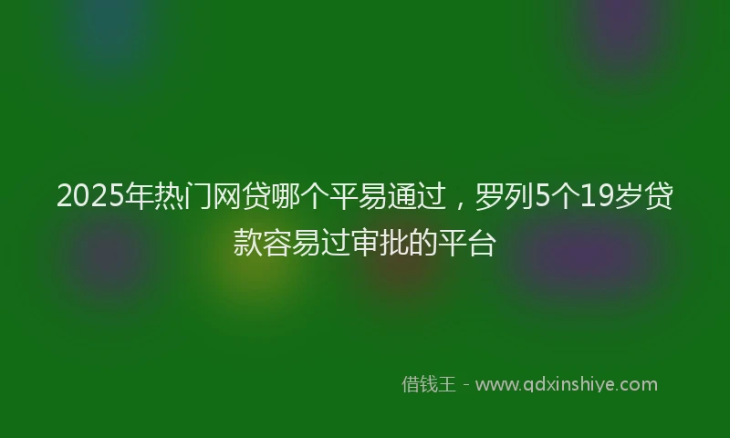2025年热门网贷哪个平易通过，罗列5个19岁贷款容易过审批的平台