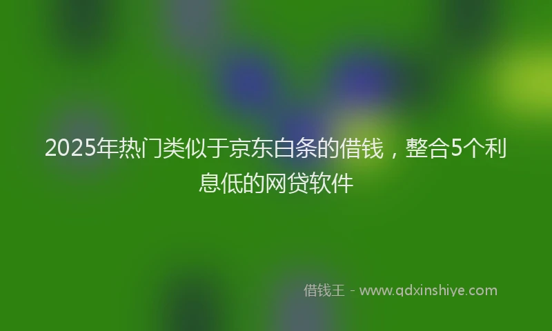 2025年热门类似于京东白条的借钱，整合5个利息低的网贷软件
