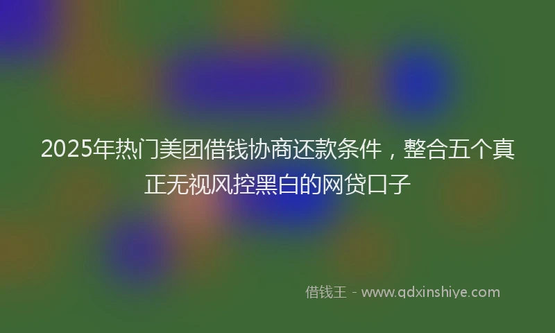 2025年热门美团借钱协商还款条件，整合五个真正无视风控黑白的网贷口子