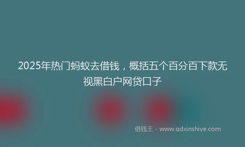 2025年热门蚂蚁去借钱，概括五个百分百下款无视黑白户网贷口子