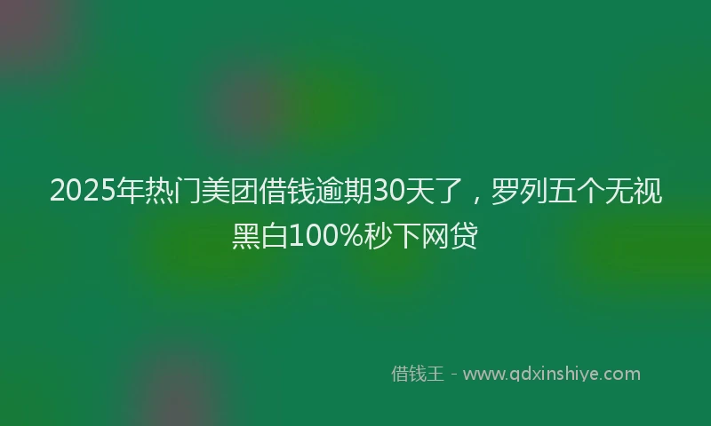 2025年热门美团借钱逾期30天了，罗列五个无视黑白100%秒下网贷