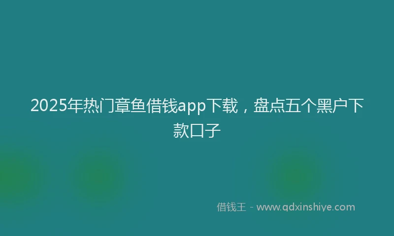 2025年热门章鱼借钱app下载，盘点五个黑户下款口子