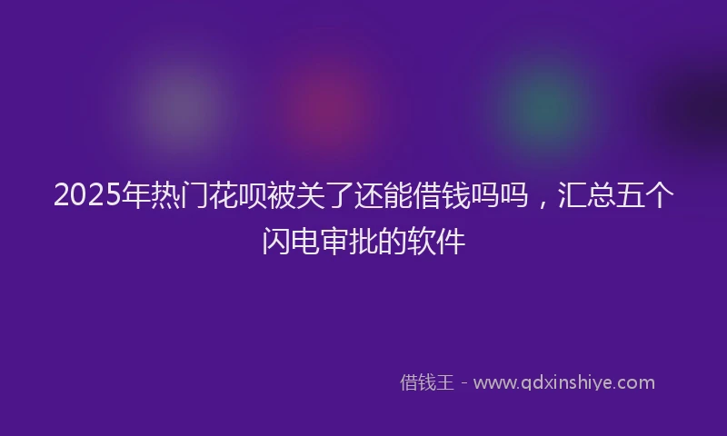 2025年热门花呗被关了还能借钱吗吗，汇总五个闪电审批的软件