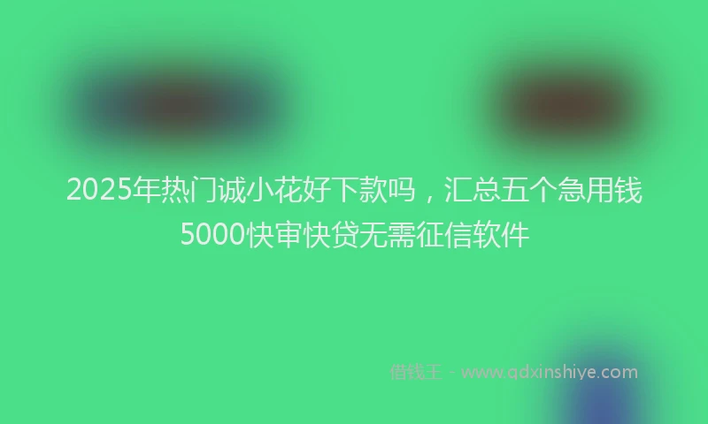 2025年热门诚小花好下款吗，汇总五个急用钱5000快审快贷无需征信软件