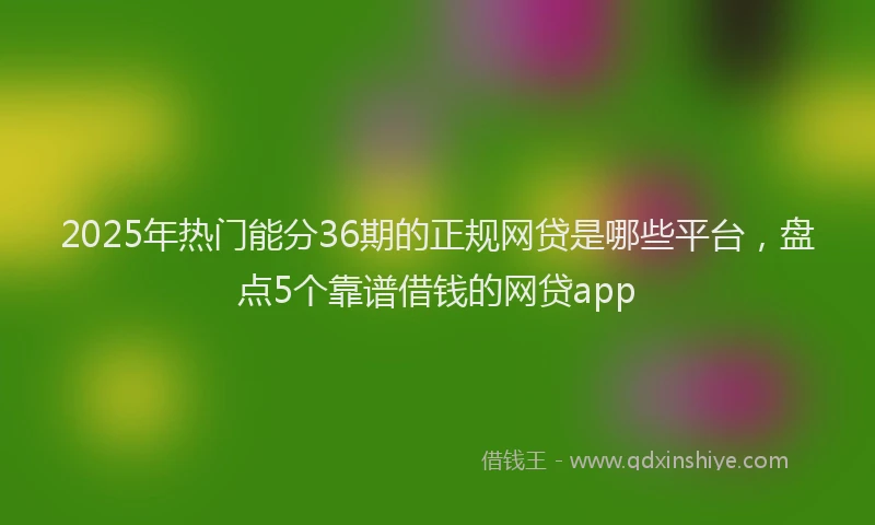 2025年热门能分36期的正规网贷是哪些平台，盘点5个靠谱借钱的网贷app