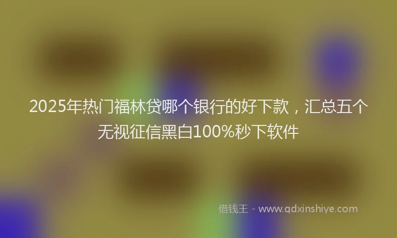 2025年热门福林贷哪个银行的好下款，汇总五个无视征信黑白100%秒下软件