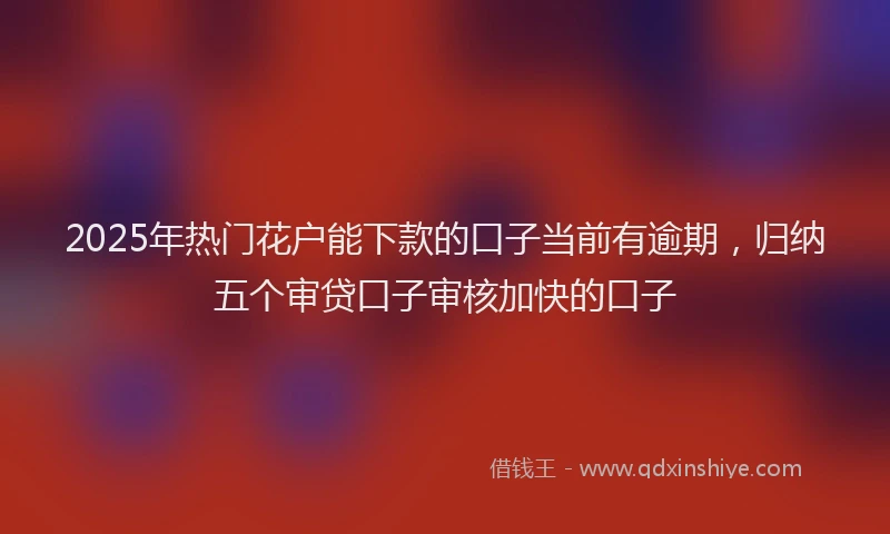2025年热门花户能下款的口子当前有逾期，归纳五个审贷口子审核加快的口子