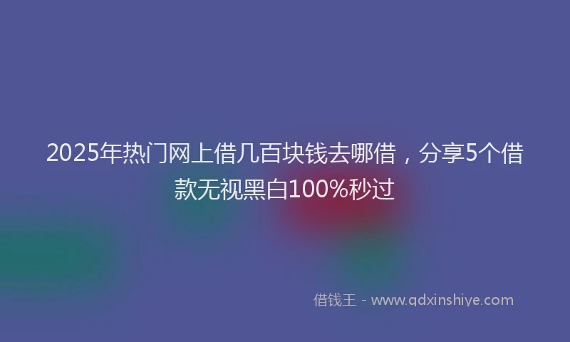 2025年热门网上借几百块钱去哪借，分享5个借款无视黑白100%秒过