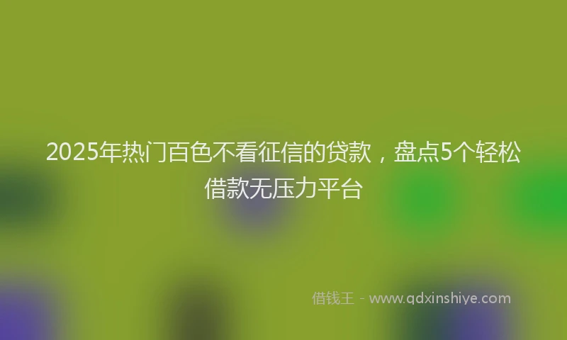 2025年热门百色不看征信的贷款，盘点5个轻松借款无压力平台