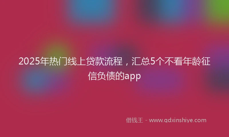 2025年热门线上贷款流程，汇总5个不看年龄征信负债的app