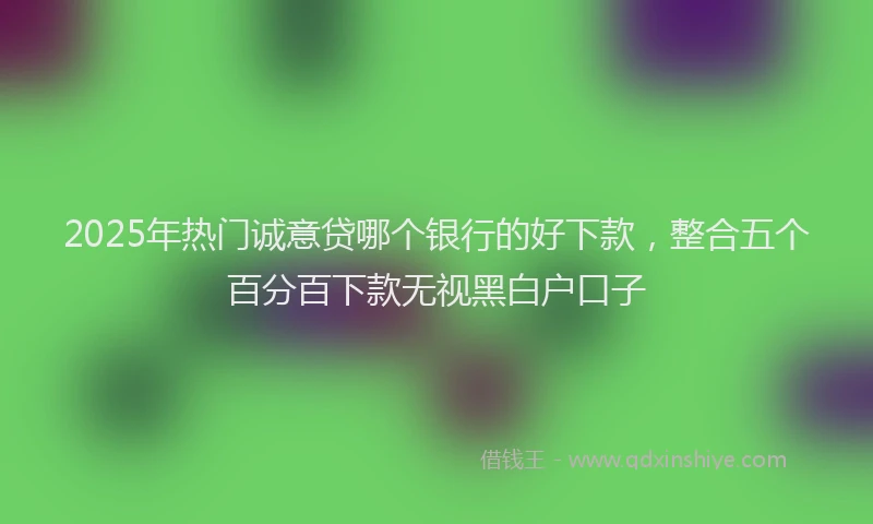 2025年热门诚意贷哪个银行的好下款，整合五个百分百下款无视黑白户口子