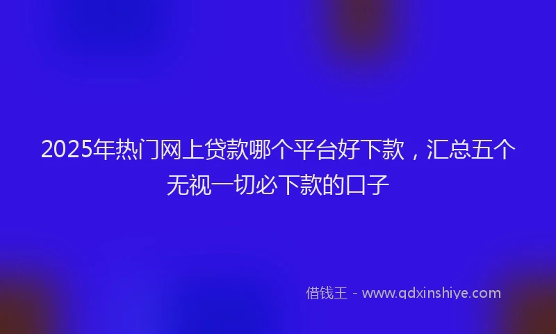 2025年热门网上贷款哪个平台好下款，汇总五个无视一切必下款的口子